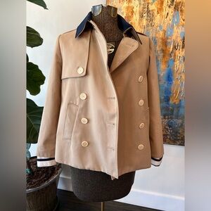 J. Crew Tan Cropped Rain Jacket with Detachable Cuffs